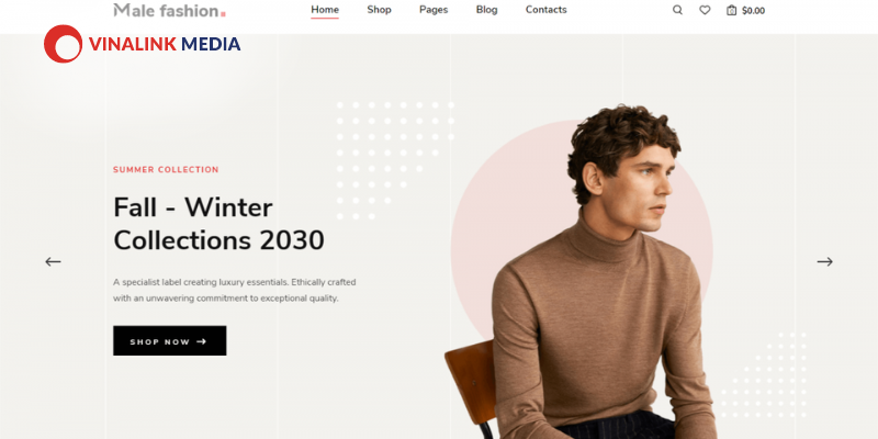 Mẫu Website Thời Trang Nam